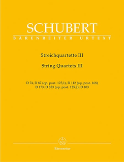 Barenreiter Schubert, Franz: String Quartets Vol. 3, Barenreiter