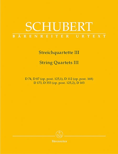 Barenreiter Schubert, Franz: String Quartets Vol. 3, Barenreiter