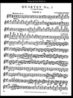 International Music Company Borodin: Quartet No. 1 in A major for string ensembles without piano
