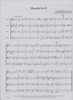 LudwigMasters Telemann, G.P. (Latham, arr.): Quartet in G, score & parts