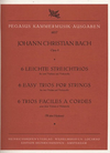 C.F. Peters Bach, J.C.: 6 Easy Trios for Strings Op.4 (2 violins & cello) Edition Pegasus