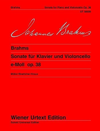 Carl Fischer Brahms, Johannes: Sonata Op38 No.1 in e minor-urtext (cello & piano)