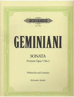 Geminiani, Francesco S.: Sonata in D minor Op.5 No.2 (2 cellos & piano)