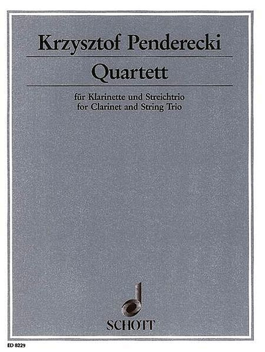 HAL LEONARD Penderecki, Krzysztof: Quartet (clarinet, violin, viola, cello)