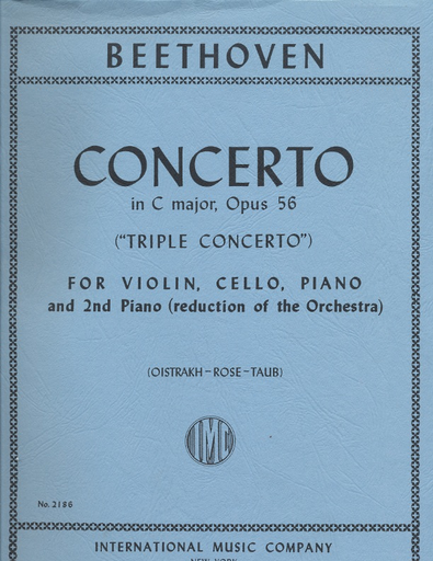 International Music Company Beethoven, L.V. (Oistrakh, Taub): Concerto in C Major for Pianoforte, Violin, Violoncello, and Orchestra, Op.56 ''Triple Concerto'' urtext (violin, cello, piano, & piano reduction)