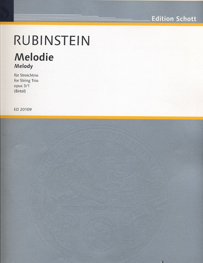 HAL LEONARD Rubenstein, Anton: Melodie Op.3 #1 (violin, Viola & cello) score & parts