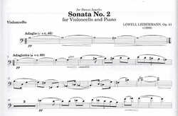 Carl Fischer Liebermann, Lowell: Sonata No. 2 Op.61 (cello & piano)