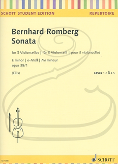 HAL LEONARD Romberg (Ellis): Sonata No.1 in E minor, Op.38 (3 cellos) Schott