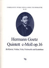 C.F. Peters Goetz, H.: Quintet in c minor Op.16 (violin, viola, cello, piano, bass)