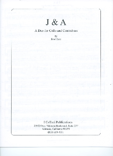 I Cellisti Publications Katz, Fred: J & A - A Duo for Cello and Contrabass (bass & cello)