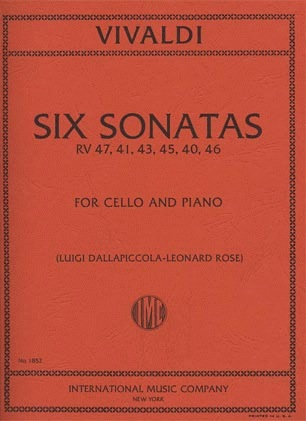 International Music Company Vivaldi: Six Sonatas RV 47, 41, 43, 45, 40, 46 (cello & piano) IMC