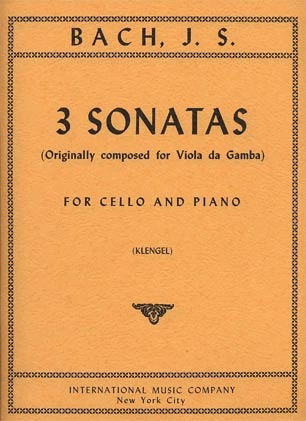 International Music Company Bach, J.S. (Klengel): Three (3) Gamba Sonatas, S.1027-1029 (cello & piano) IMC