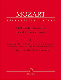 Barenreiter Mozart, W.A.: Complete Church Sonatas Vol.2 (2 Violins, organ, cello & bass) Barenreiter
