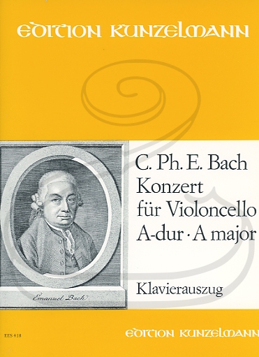 Edition Kunzelmann Bach, C.P.E. (Kneihs): Concerto in A Major - AUGMENTED (cello & piano) Edition Kunzelmann