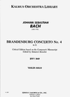 Kalmus Bach, J.S.: Brandenberg Concerto #4 Besseler Critical Edition (solo violin)