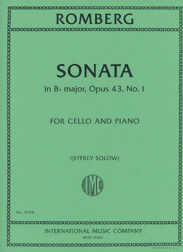 International Music Company Romberg (Jansen & Solow): Sonata No.1 in Bb Major, Op.43 (cello & piano)