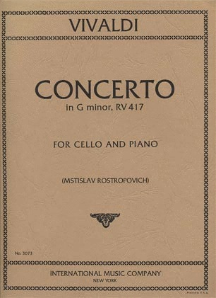 International Music Company Vivaldi, A.: Concerto in g minor n.15 RV417 (cello & piano)