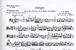 Carl Fischer Bach, J.S. (Casals): Adagio from Toccata in C Major (cello & piano)