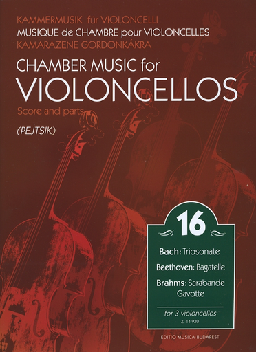 HAL LEONARD Pejtsik: Chamber Music for 3 Cellos Vol.16 (3 cellos) score & parts, Edito Musica Budapest