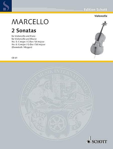 HAL LEONARD Marcello, B. (Darmstadt, ed./Klepper, arr.): 2 Sonatas, No. 5 in C major and No. 6 in G major (cello and piano)