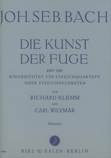 Carl Fischer Bach, J.S. (Klemm & Weymar): Die Kunst Der Fuge - The Art of Fugue (string quartet)