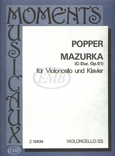 HAL LEONARD Popper, David: Mazurka in C, Op. 51 (cello & piano)