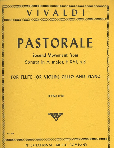 International Music Company Vivaldi, Antonio: Pastorale Second movement from Sonata in A major, F. XVI, n. 8 (flute or violin, cello, piano)