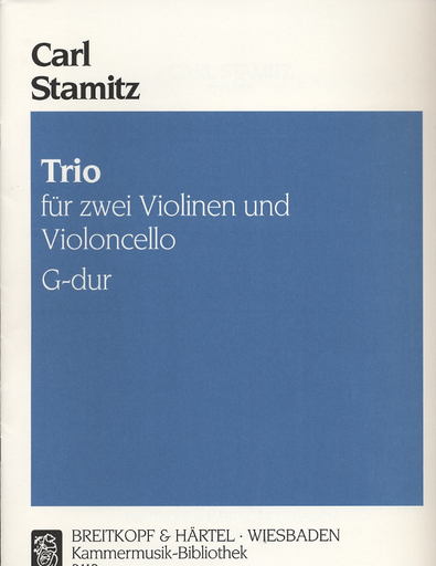 Stamitz, Karl: Trio in G (2 violins & cello) score & parts