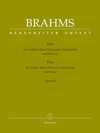 Barenreiter Brahms (Hogwood): Trio in Eb Major for Violin, Horn, & Piano, Op.40 - URTEXT (violin, horn/viola/cello, & piano)  Barenreiter
