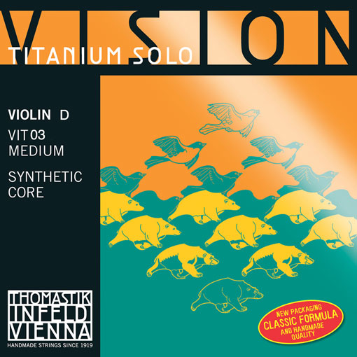 Thomastik-Infeld VISION Titanium Solo violin D string, silver wound, medium, by Thomastik-Infeld