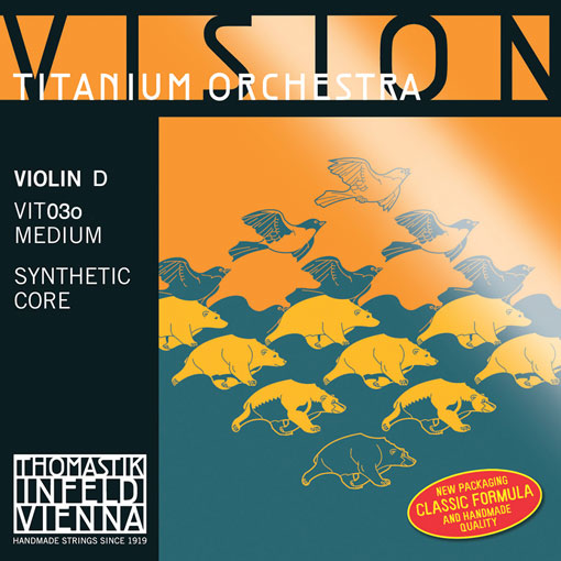 Thomastik-Infeld VISION Titanium Orchestra violin D string, silver wound, medium, by Thomastik-Infeld