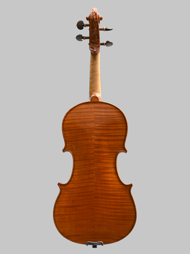 Cheryl Macomber violin, 2016, Sacramento USA, with decorative carved scroll