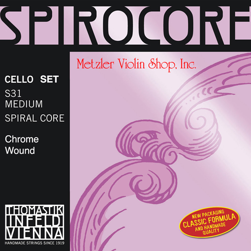 Thomastik-Infeld SPIROCORE cello string set, chrome wound, medium, by Thomastik-Infeld