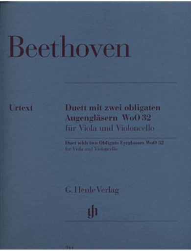 HAL LEONARD Beethoven (Platen): Duet with two Obligato Eyeglasses, WoO32 - URTEXT (viola & cello) Henle