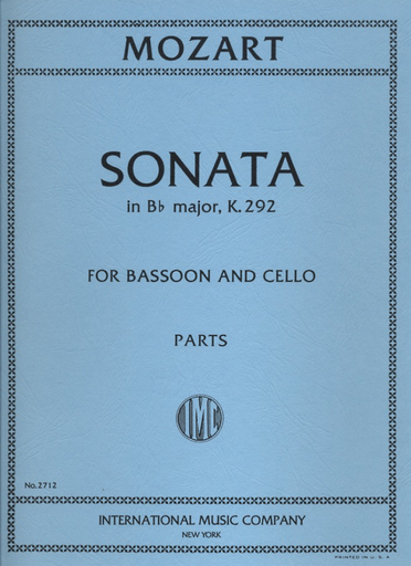 International Music Company Mozart, W.A.: Sonata in Bb major for Bassoon & Cello K.292 (parts)