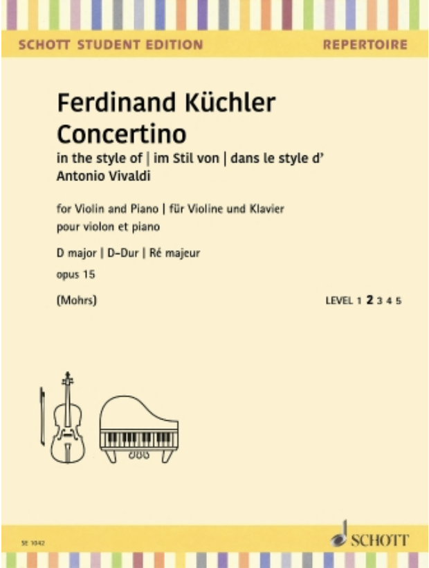 HAL LEONARD Kuchler: Concertino in D Minor, Op. 15 (violin & piano)