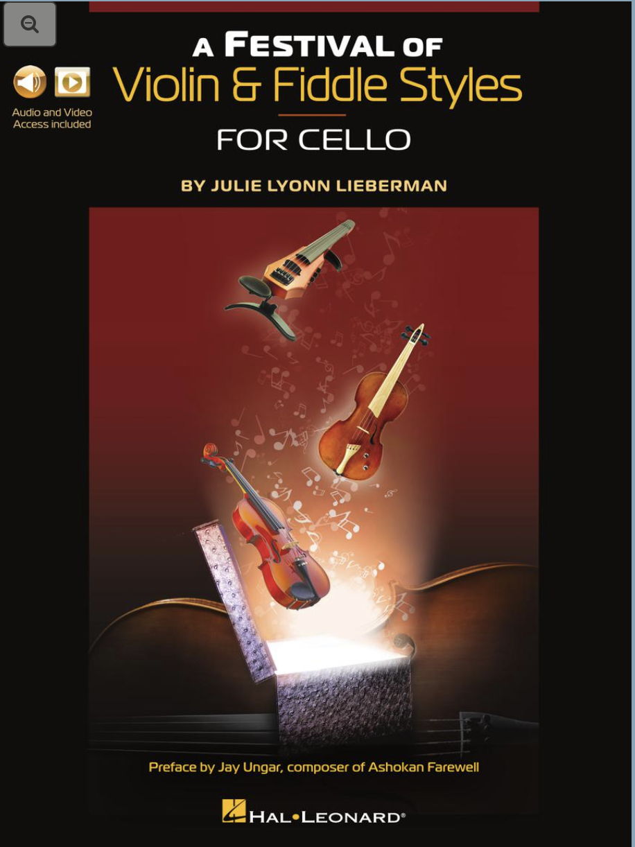 HAL LEONARD Lieberman: A Festival of Violin & Fiddle Styles for Cello (Book with Audio and Video Access)