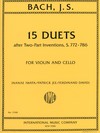 International Music Company Bach: 15 Duets after Two-Part Inventions, S. 772-786 for string ensembles without piano