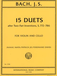 International Music Company Bach: 15 Duets after Two-Part Inventions, S. 772-786 for string ensembles without piano