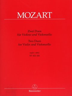 Barenreiter Mozart, W.A. (Berke): Two Duos for Violin & Cello, KV423 & 424 (violin & cello) Barenreiter