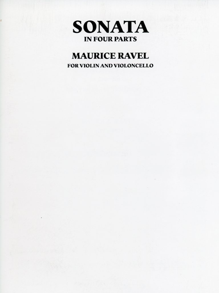 LudwigMasters Ravel, Maurice: Sonata in Four Parts for violin and cello, Ludwig Masters