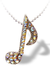 Lauren-Spencer Silver Crystal 8th Note Necklace