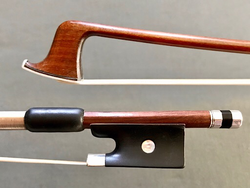 H.R. PFRETZSCHNER round, silver-mounted  violin bow, unbranded Voirin copy, ca 1880, 58g ***CERT***