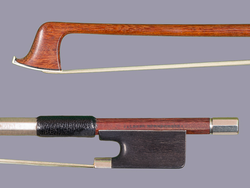 Franz Albert Nürnberger Jr. violin bow, silver/ebony, GERMANY, ca. 1925 (60.2g)