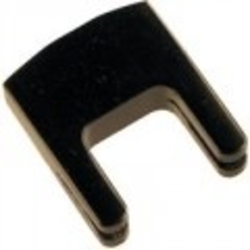 Black-finish brass cello practice mute, German 2-prong