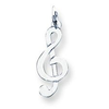 Silver Treble Clef Necklace, Wire Chain