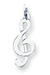 Silver Treble Clef Necklace, Wire Chain