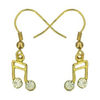 Lauren-Spencer Genuine Crystal, Gold-Colored 16th Note Earrings