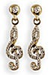 Lauren-Spencer Genuine Crystal, Topaz & Gold-Colored Treble Clef Earrings