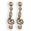 Lauren-Spencer Genuine Crystal, Topaz & Gold-Colored Treble Clef Earrings